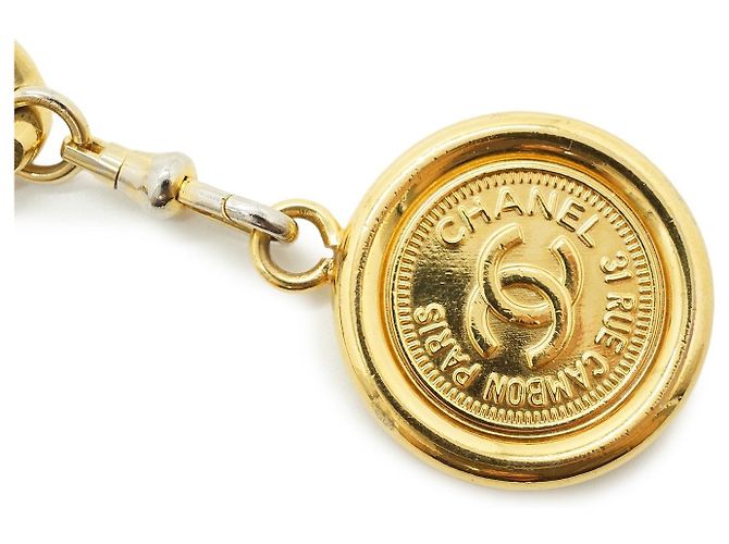 Chanel Vintage CC 31 Gürtel aus Goldmetall Rue Cambon mit Medaillon-Kette Golden - Ansicht 3