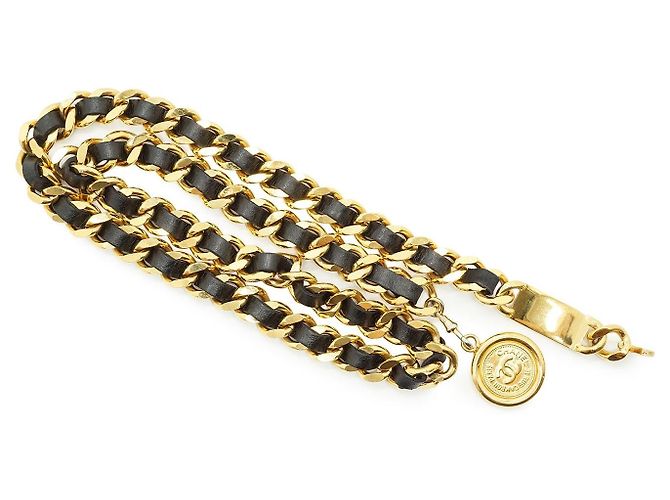 Chanel Vintage CC 31 Gürtel aus Goldmetall Rue Cambon mit Medaillon-Kette Golden - Ansicht 8
