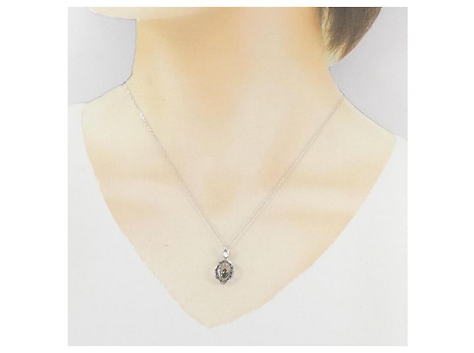 Autre Marque Collana in oro bianco Au750 e diamanti Argento - vista 7
