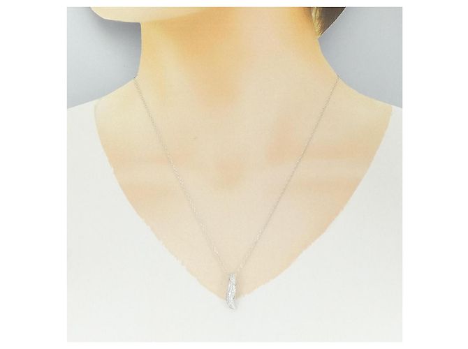 Autre Marque Collana in oro bianco Au750 e diamanti Argento - vista 6