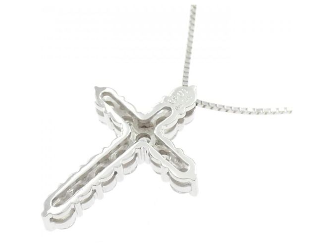 Autre Marque Collana con Croce in Diamanti in Oro Bianco Au750 Argento - vista 4