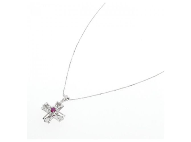 Autre Marque Collana con rubino e diamanti Au750 Argento - vista 2