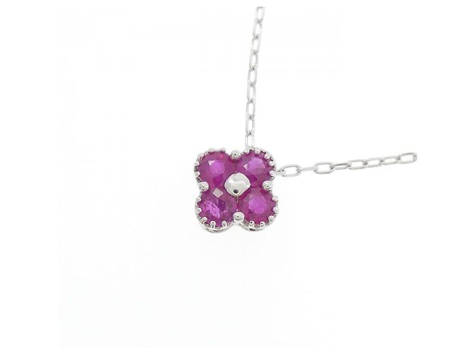 Autre Marque Collana Fiore Rubino Au750 Argento - vista 3