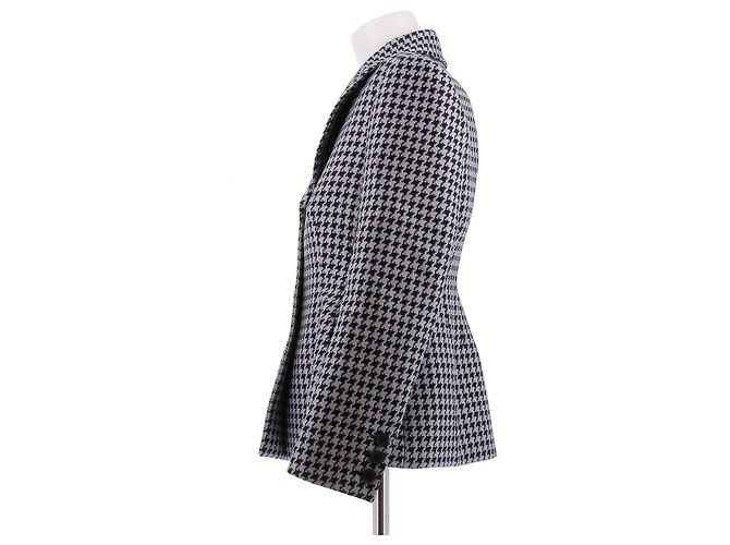 Christian Dior Abrigo con estampado pata de gallo Gris - vista 4