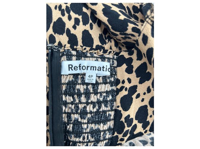Vestido estampado de viscosa marrón Reformation Castaño - vista 3