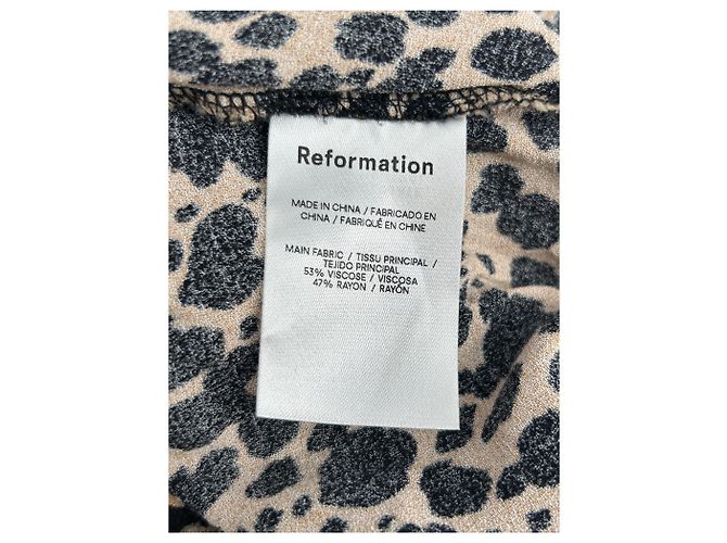 Vestido estampado de viscosa marrón Reformation Castaño - vista 4