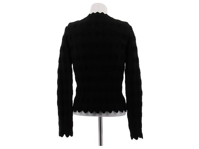 Alaïa Cardigan schwarz aus Wolle - Ansicht 2