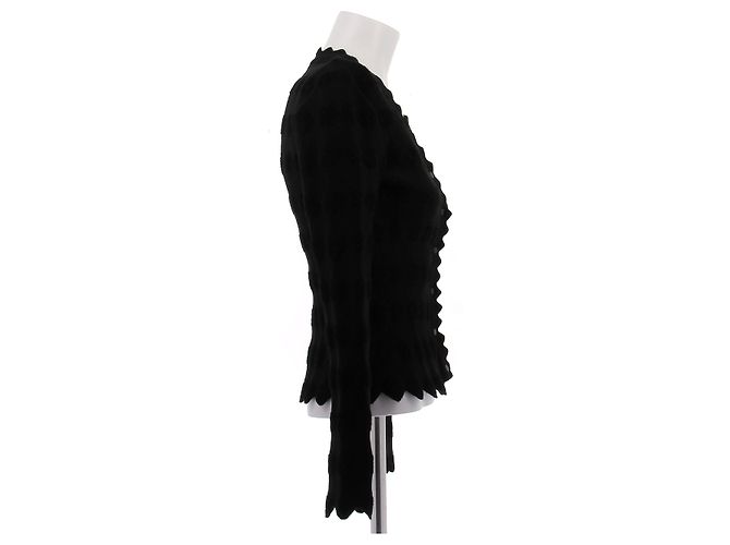 Alaïa Cardigan schwarz aus Wolle - Ansicht 3