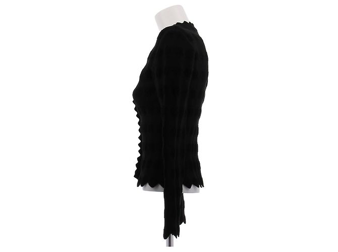 Alaïa Cardigan schwarz aus Wolle - Ansicht 4