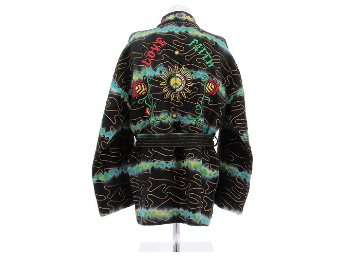 Autre Marque MONOKI Kimono mit Mustern grün Baumwolle M - Ansicht 2