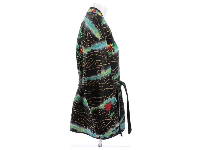 Autre Marque MONOKI Kimono mit Mustern grün Baumwolle M - Ansicht 3