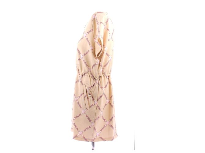 Hermès Mini-Kleid beige mit Print - Ansicht 4