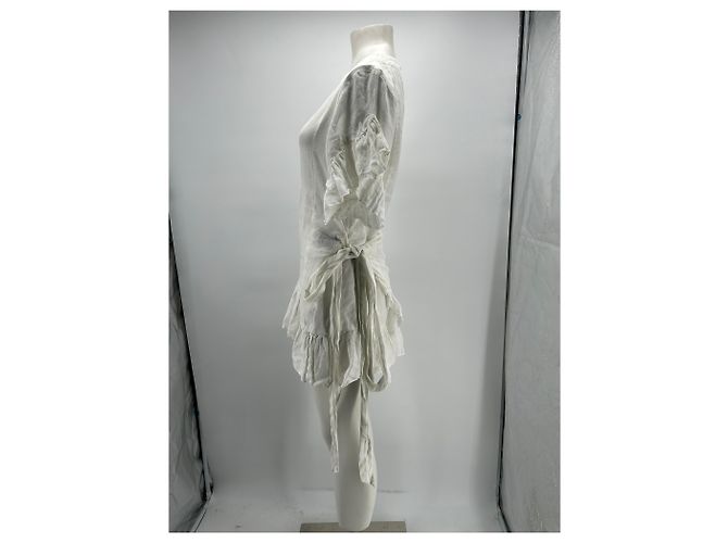 Vestido corto de lino blanco Isabel Marant Etoile - vista 3
