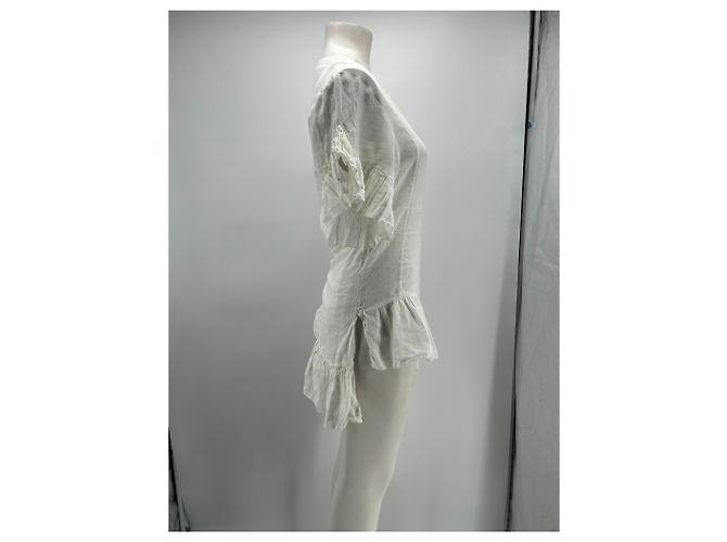 Vestido corto de lino blanco Isabel Marant Etoile - vista 4