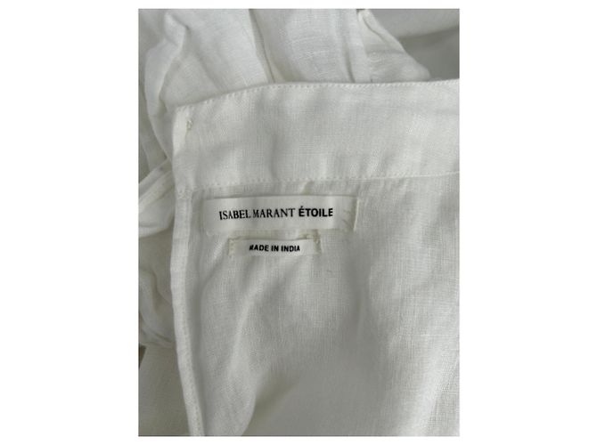 Vestido corto de lino blanco Isabel Marant Etoile - vista 5
