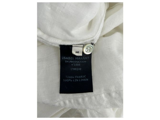 Vestido corto de lino blanco Isabel Marant Etoile - vista 6