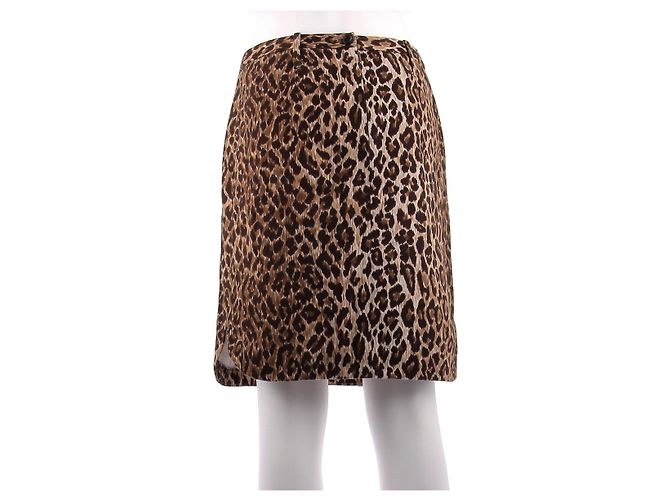 Gonna in cotone Dolce & Gabbana stampa animalier marrone Taglia 42 - vista 2