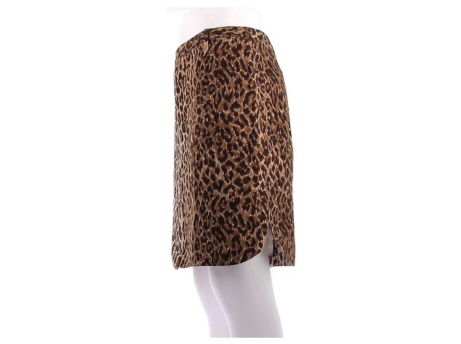 Gonna in cotone Dolce & Gabbana stampa animalier marrone Taglia 42 - vista 3