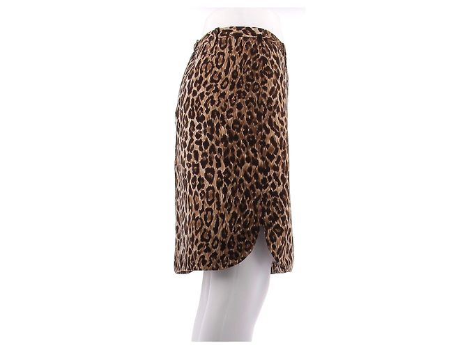 Gonna in cotone Dolce & Gabbana stampa animalier marrone Taglia 42 - vista 4
