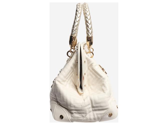 Versace Borsa a tracolla trapuntata bianca Bianco - vista 2