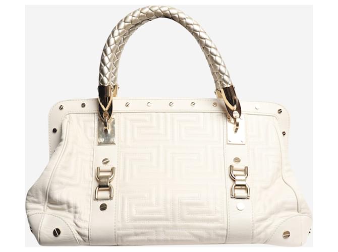 Versace Borsa a tracolla trapuntata bianca Bianco - vista 3
