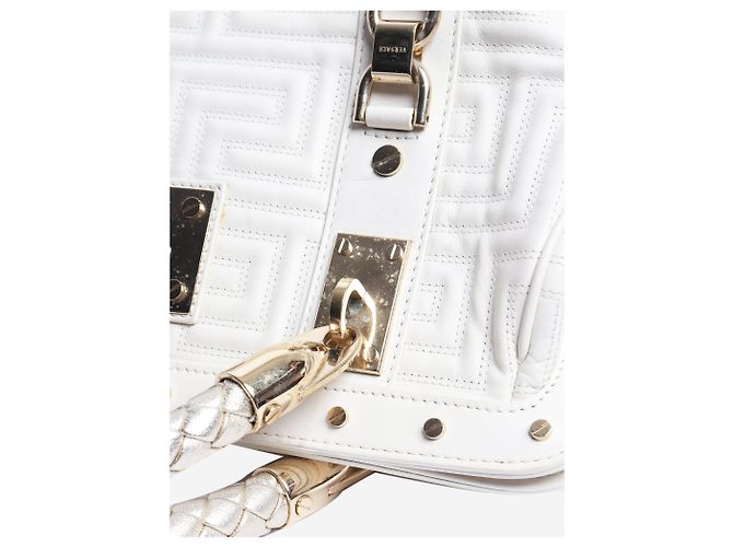 Versace Borsa a tracolla trapuntata bianca Bianco - vista 7