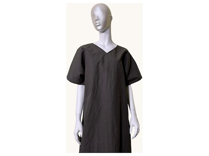 SOFIE D'HOORE Midi-Kleid Disa mit V-Ausschnitt in Dunkelgrau Anthrazitgrau - Ansicht 2