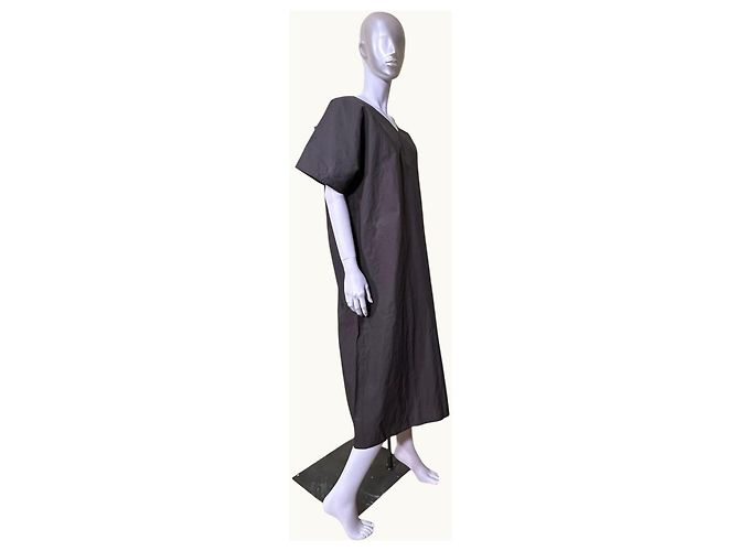 SOFIE D'HOORE Midi-Kleid Disa mit V-Ausschnitt in Dunkelgrau Anthrazitgrau - Ansicht 3