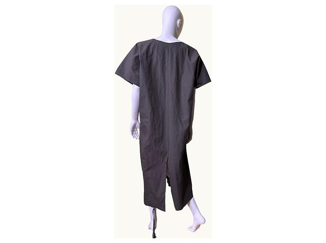 SOFIE D'HOORE Midi-Kleid Disa mit V-Ausschnitt in Dunkelgrau Anthrazitgrau - Ansicht 4