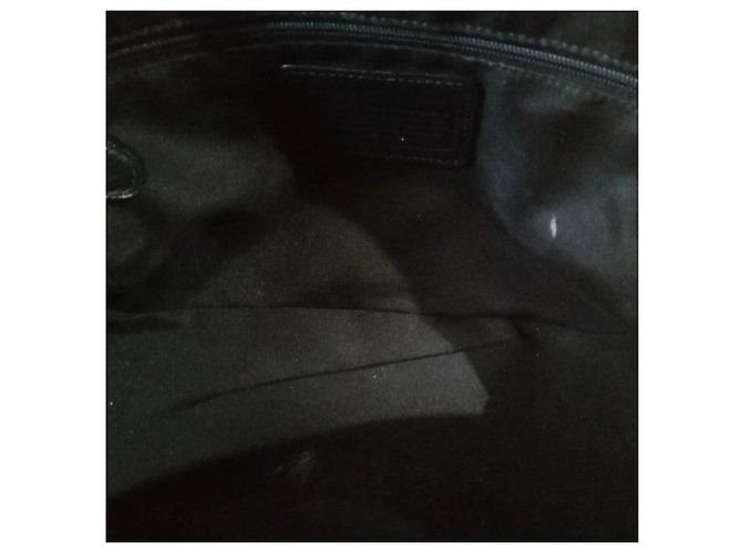 Coach Navy Pebbled Leather Dome Satchel Nero - vista 7