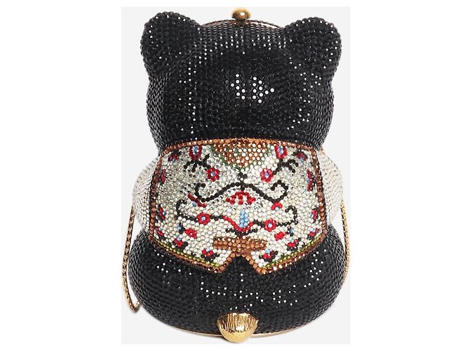 Judith Leiber Clutch a forma di orso decorata con cristalli neri Nero - vista 3