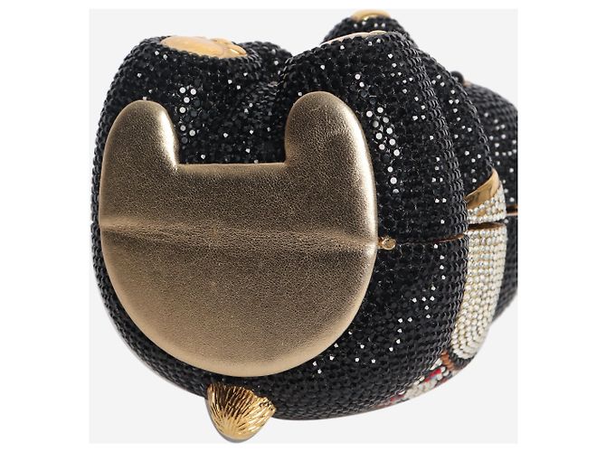 Judith Leiber Clutch a forma di orso decorata con cristalli neri Nero - vista 4