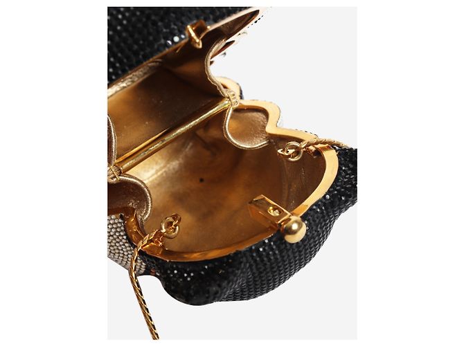 Judith Leiber Clutch a forma di orso decorata con cristalli neri Nero - vista 5