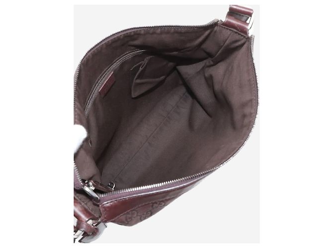 Borsa a tracolla in pelle Guccissima marrone scuro - vista 13