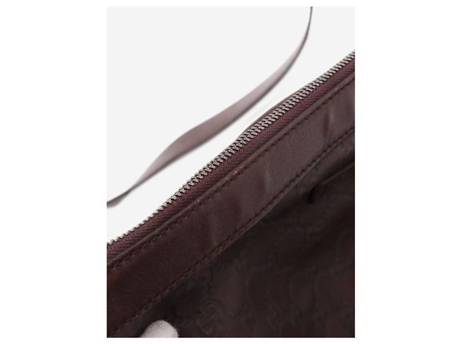 Borsa a tracolla in pelle Guccissima marrone scuro - vista 5