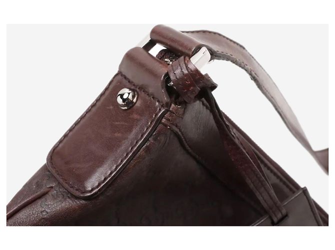 Borsa a tracolla in pelle Guccissima marrone scuro - vista 6