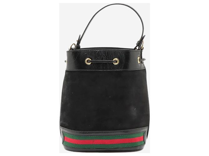 Gucci Borsa a tracolla 2way in scamosciato Ophidia nero - vista 2