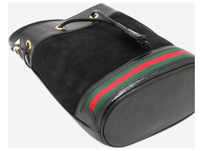 Gucci Borsa a tracolla 2way in scamosciato Ophidia nero - vista 5