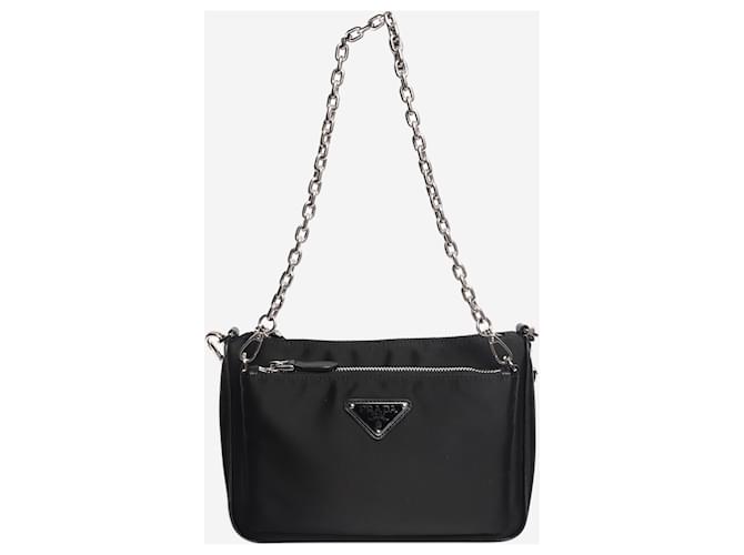 Prada Borsa a tracolla in nylon nero - vista 2