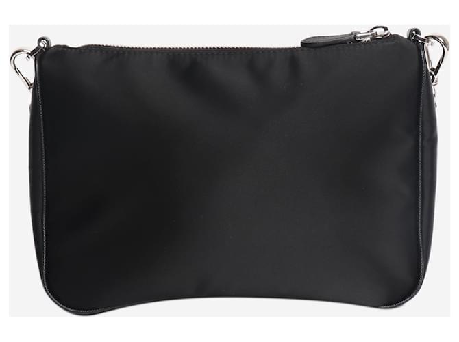 Prada Borsa a tracolla in nylon nero - vista 3