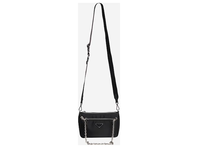 Prada Borsa a tracolla in nylon nero - vista 4