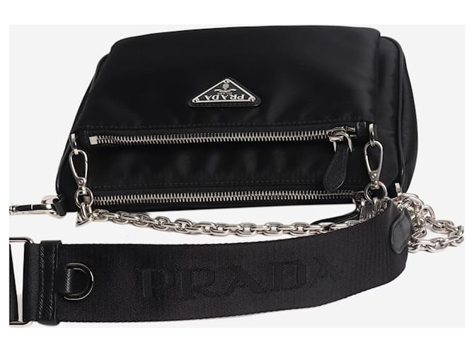 Prada Borsa a tracolla in nylon nero - vista 7