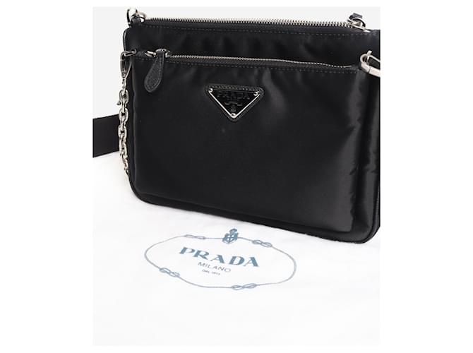 Prada Borsa a tracolla in nylon nero - vista 9