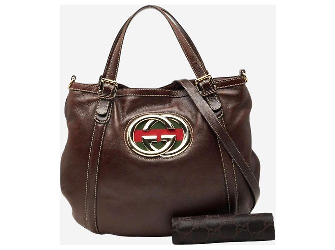 Gucci Borsa a tracolla GG New Brit Sherry Line marrone scuro - vista 2