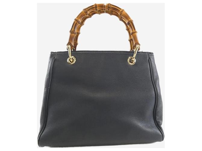 Bamboo Gucci Borsa con manico in bambù blu navy - vista 2