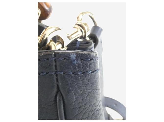 Bamboo Gucci Borsa con manico in bambù blu navy - vista 9