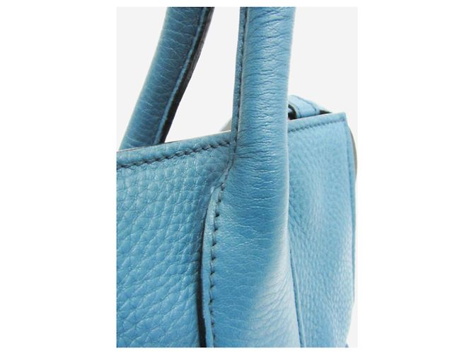 Prada Bolsa 2way em couro Vitello Daino azul - vista 10