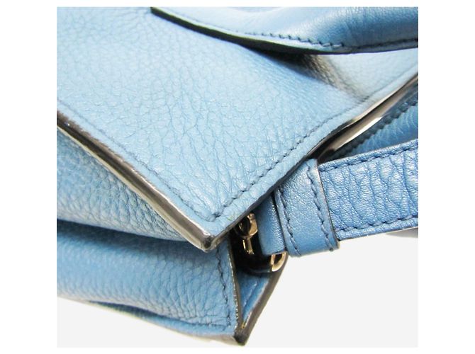 Prada Bolsa 2way em couro Vitello Daino azul - vista 16