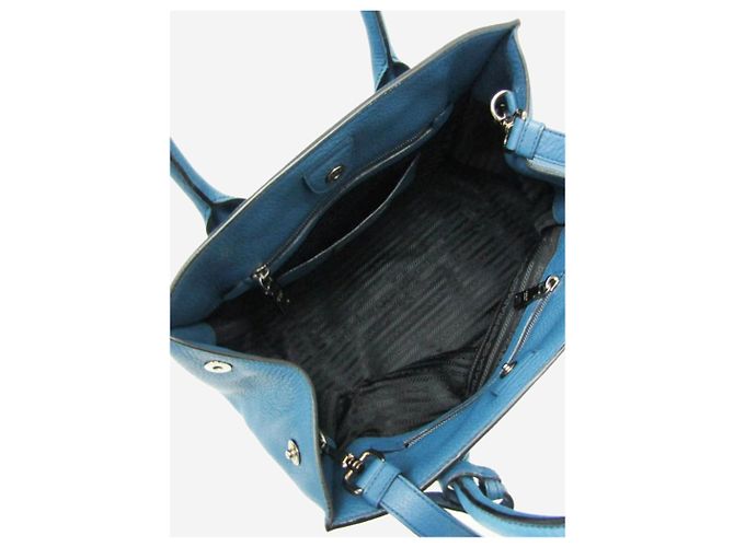 Prada Bolsa 2way em couro Vitello Daino azul - vista 18