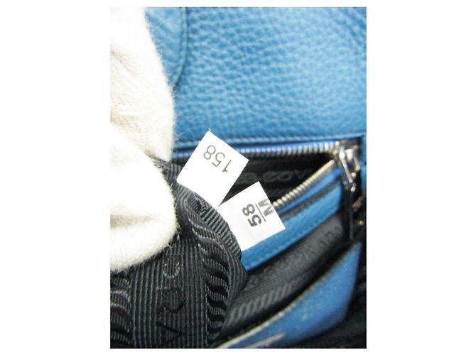 Prada Bolsa 2way em couro Vitello Daino azul - vista 4